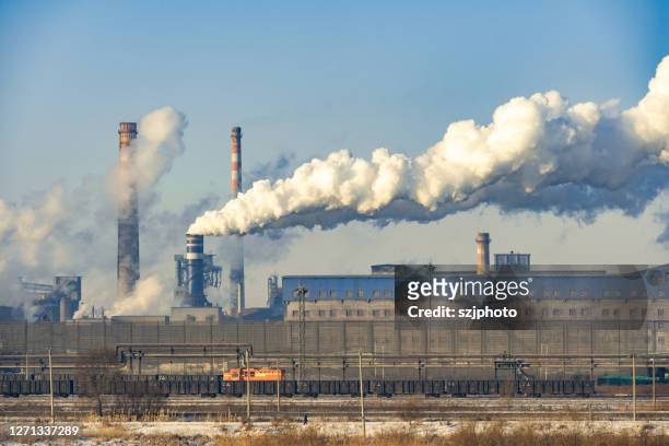 chimney - steel plant stock pictures, royalty-free photos & images