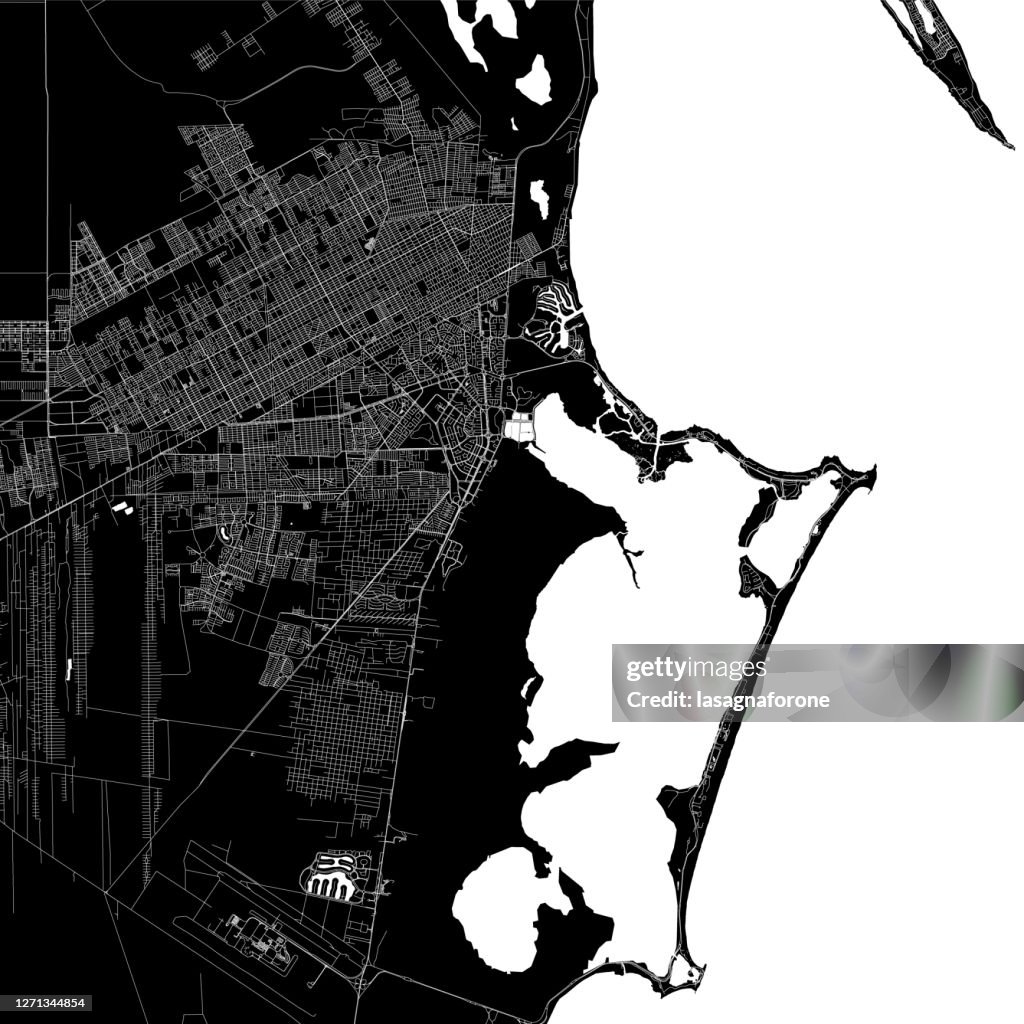 Cancun, Mexico Vector Map