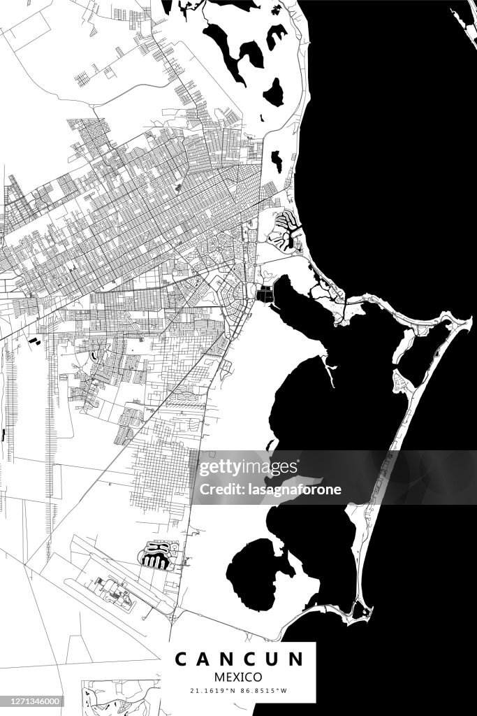 Cancun, Mexico Vector Map