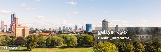 london skyline panoramic view of the financial districts at day - vauxhall london stock pictures, royalty-free photos & images
