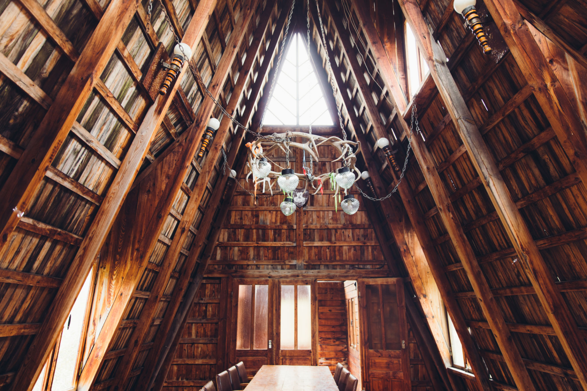 a-frame cabin interior