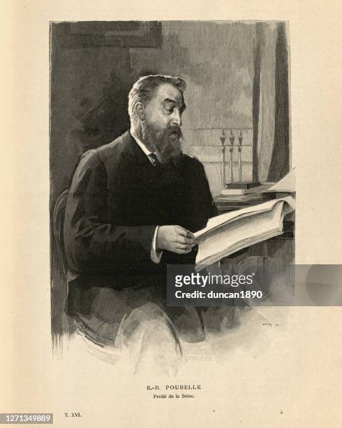 illustrations, cliparts, dessins animés et icônes de eugene-rene poubelle, french lawyer and diplomat, 19th century - ambassadeur