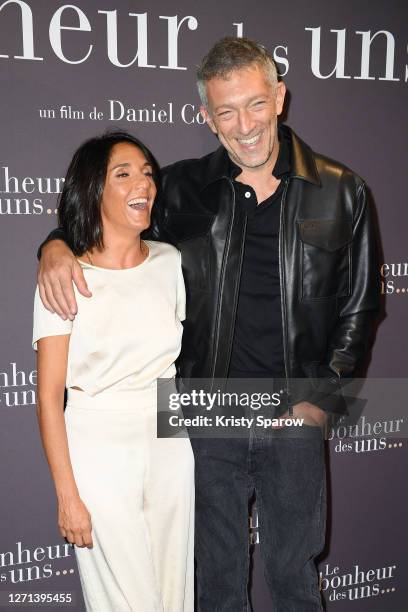 Actors of the movie Florence Foresti and Vincent Cassel attend the "Le Bonheur Des Uns" Premiere at Pathe Opera on September 08, 2020 in Paris,...