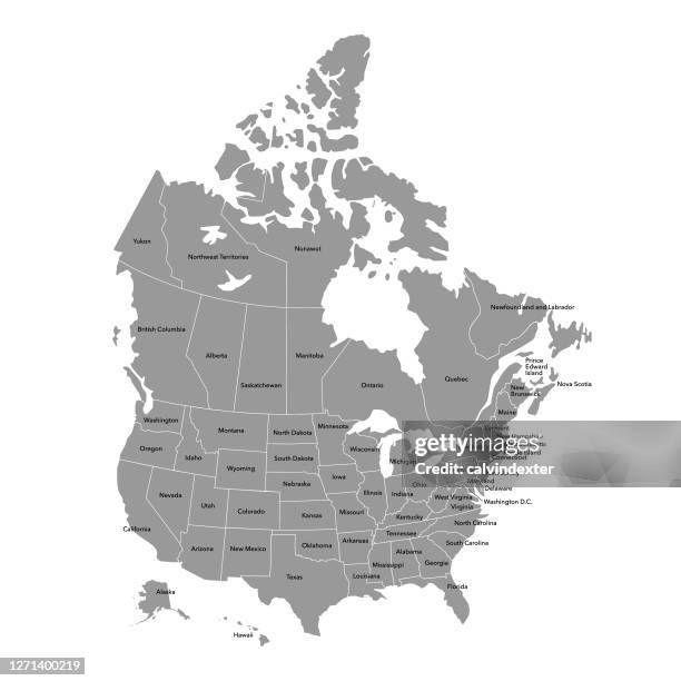 karte der usa - map canada stock-grafiken, -clipart, -cartoons und -symbole