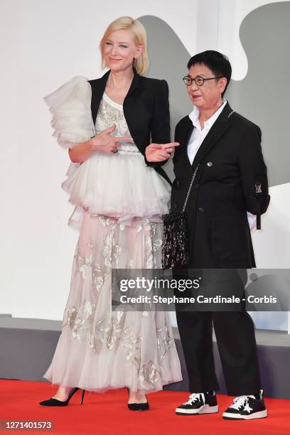 Cate Blanchett and Director Ann Hui walk the red carpet ahead of the movie "Di Yi Lu Xiang" at the 77th Venice Film Festival on September 08, 2020 in...