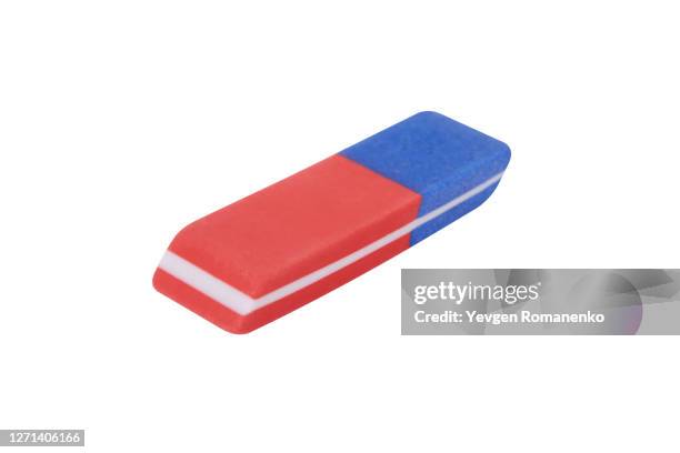 eraser isolated on white background - erase photos et images de collection