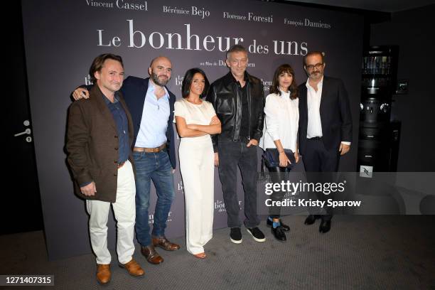 Producer Julien Deris, Producer David Gauquie, Actors Florence Foresti, Vincent Cassel, Berenice Bejo and Director Daniel Cohen attend the "Le...