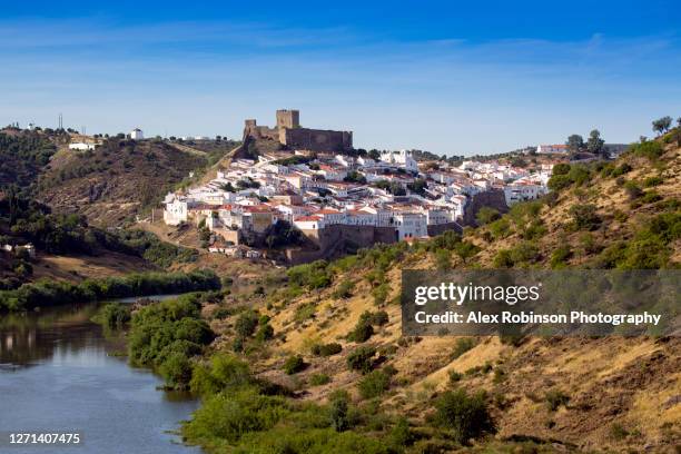 mertola village in portugal from the valley of guadiana natural park - mértola stock-fotos und bilder