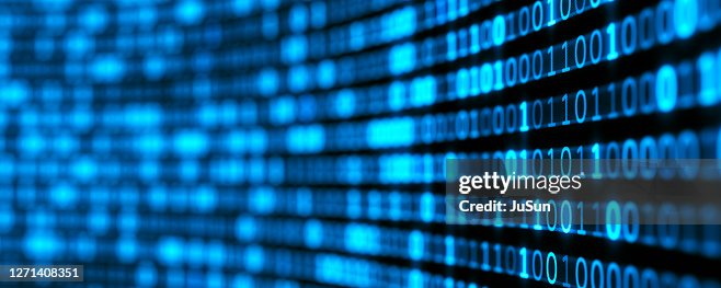Digital Screen With Encryption Data Background Big Data With Binary ...