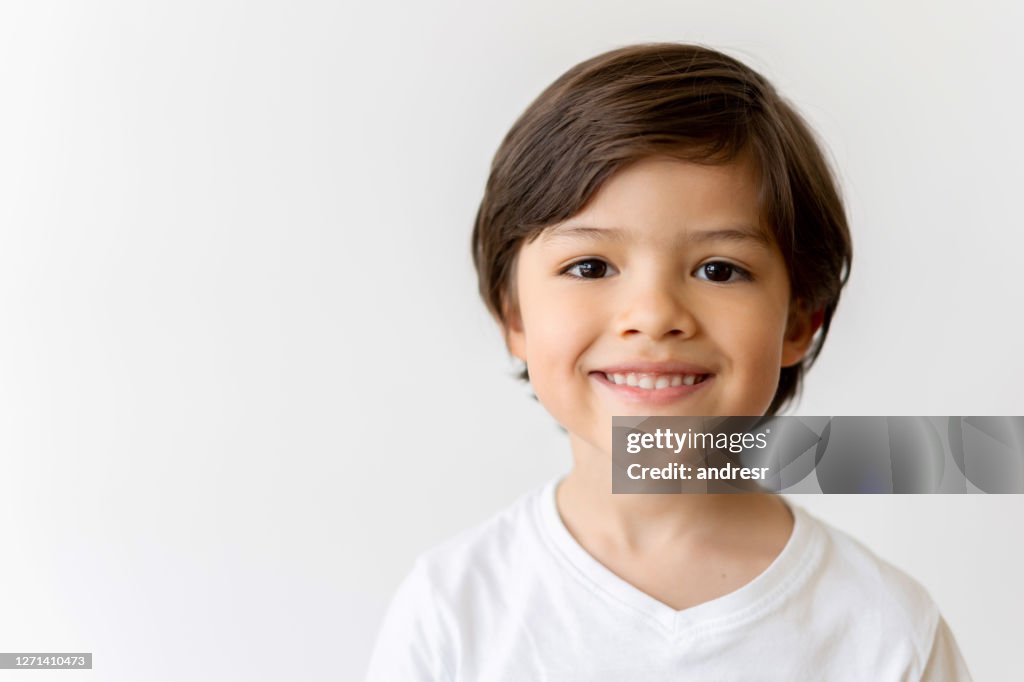 Portrait of a happy Latin American boy smiling