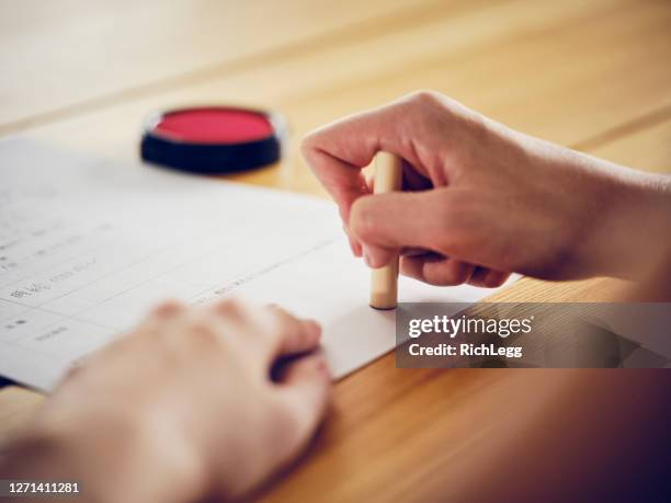 japanese hanko signature stamp - represented stock pictures, royalty-free photos & images