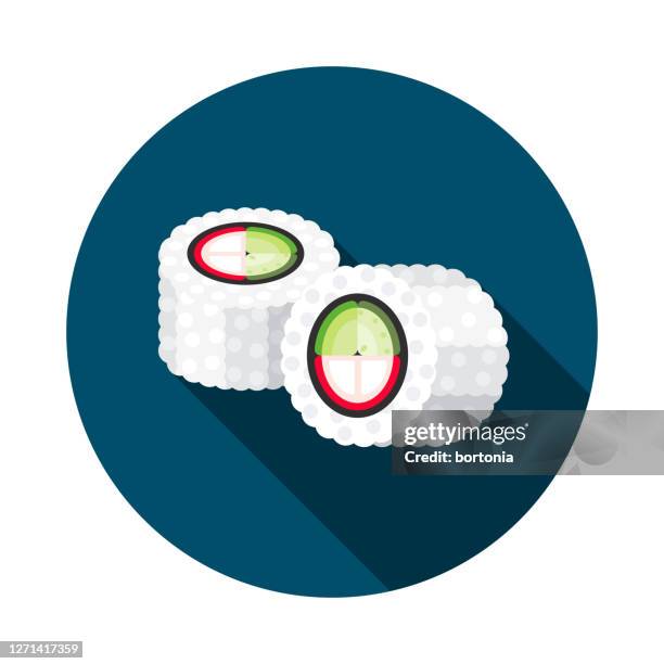 california roll sushi icon - futomaki stock illustrations