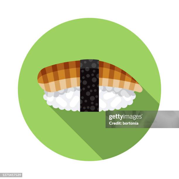 unagi eel sushi icon - teriyaki stock illustrations
