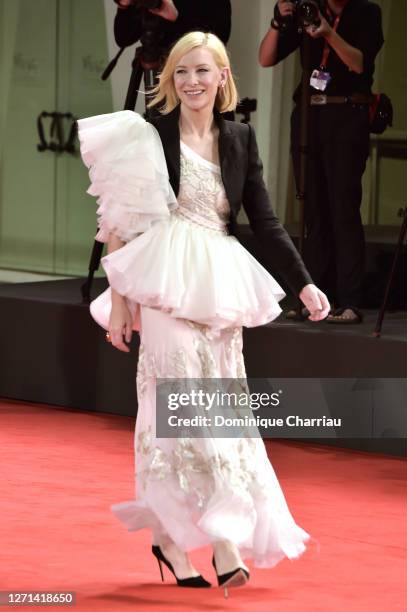 Cate Blanchett attends the Golden Lion For Lifetime Achivement Award Ceremony at the 77th Venice Film Festival on September 08, 2020 in Venice, Italy.