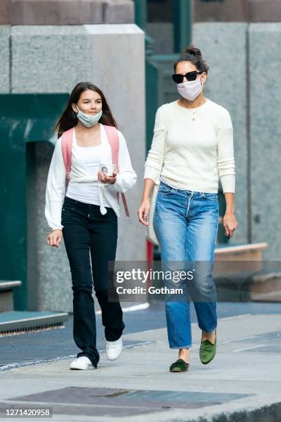 Suri Cruise and Katie Holmes are seen on September 08, 2020 in New York City.