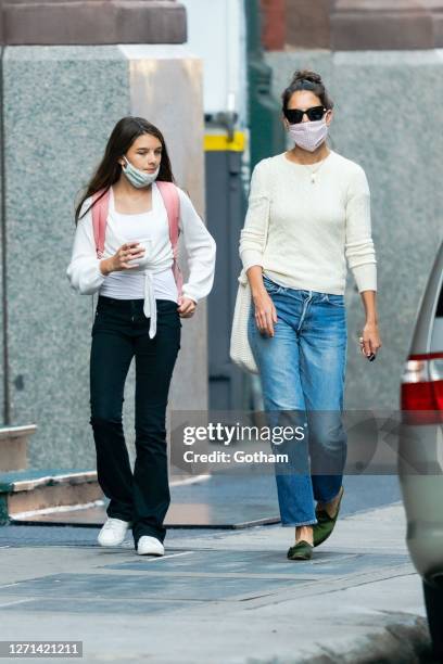 Suri Cruise and Katie Holmes are seen on September 08, 2020 in New York City.