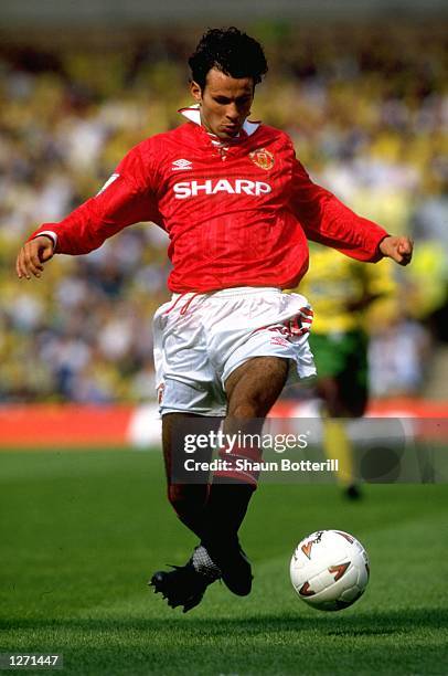 Ryan Giggs of Manchester United in action during an FA Carling Premier League match against Norwich City at Carrow Road in Norwich, England....