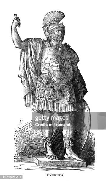 portrait of pyrrhus, greek king of the royal house of the aeacids - one of the most brilliant military commanders of the hellenistic period. - staatsmann stock-fotos und bilder