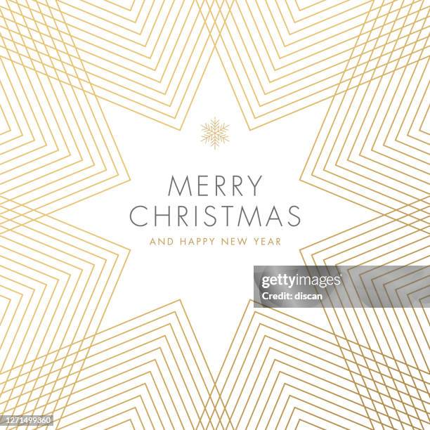 holiday greeting card with geometric snowflake. - christmas card design stock illustrations