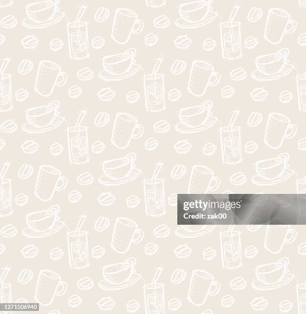 seamless pattern - coffee background stock illustrations