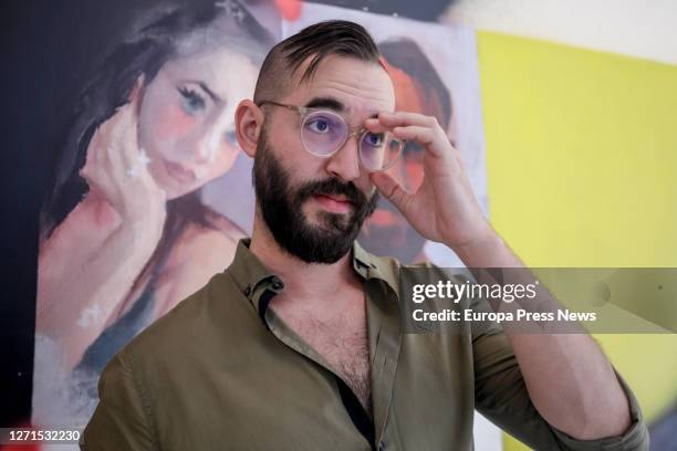 Christian Fernández Mirón, curator of the exhibition 'Del todo imposible', during the presentation of the show at the Sala de Arte Joven, on...