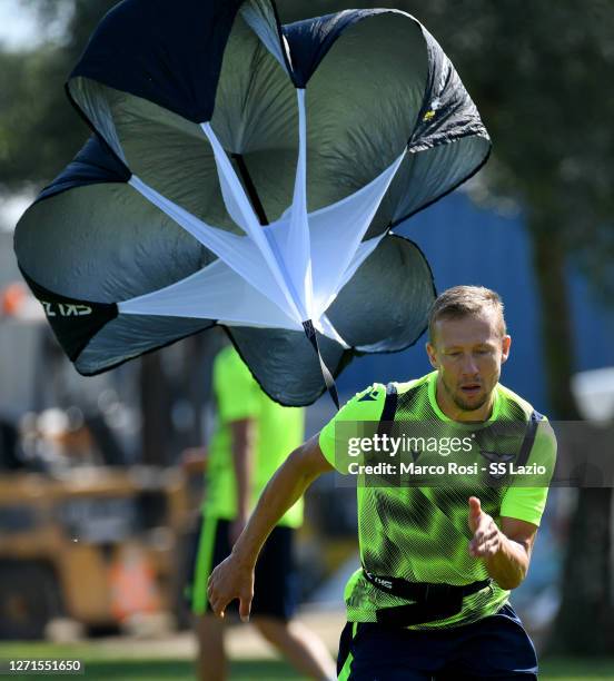 Lucas Leiva of SS Lazio during the SS Lazio training session at the Fornello Center on September 09, 2020 in Rome, Italy.