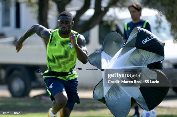 Quissanga Bastos of SS Lazio during the SS Lazio training session at the Fornello Center on September 09, 2020 in Rome, Italy.