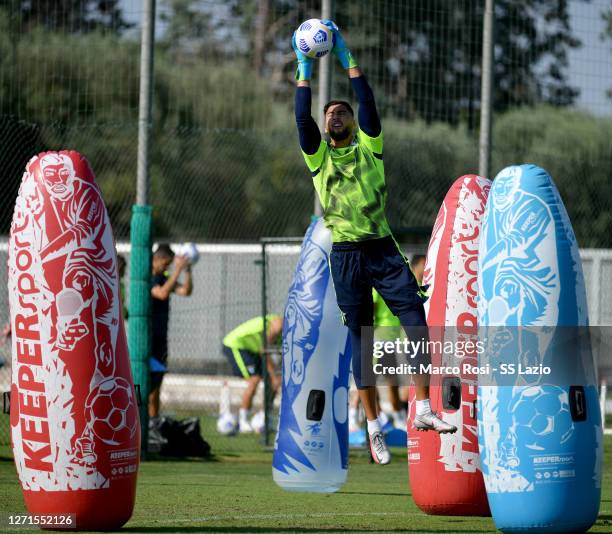 Thomas Strakosha of SS Lazio during the SS Lazio training session at the Fornello Center on September 09, 2020 in Rome, Italy.