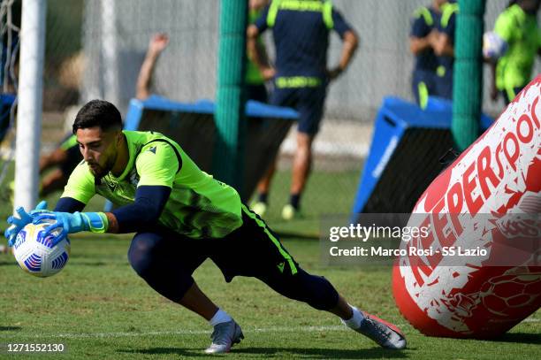 Thomas Strakosha of SS Lazio during the SS Lazio training session at the Fornello Center on September 09, 2020 in Rome, Italy.