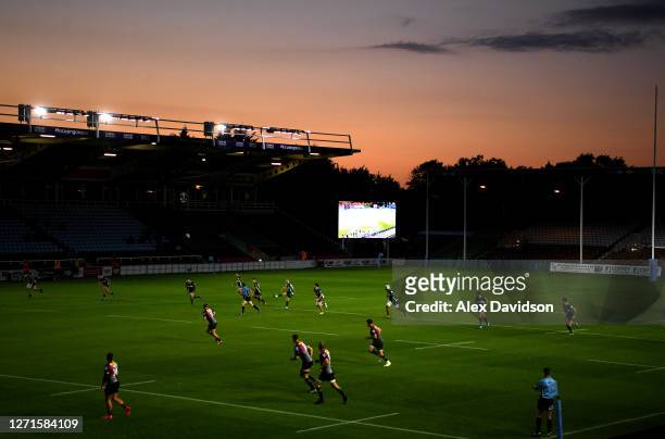 General view of kick off during the Gallagher Premiership Rugby match between London Irish and Harlequins at Twickenham Stoop on September 09, 2020...