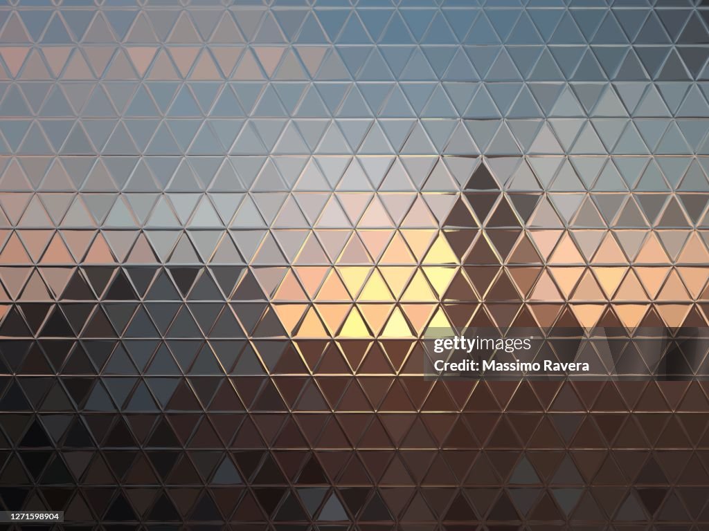 Metallic reflection of sunset