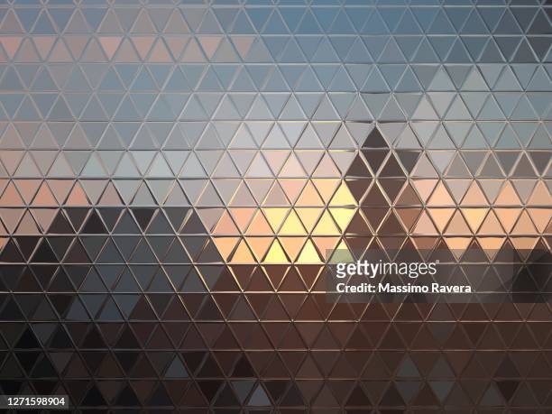 metallic reflection of sunset - glass material stock pictures, royalty-free photos & images