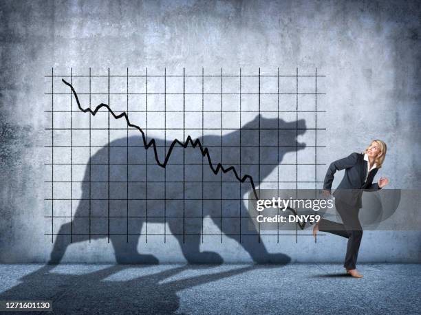 bear market - financial fear stock pictures, royalty-free photos & images