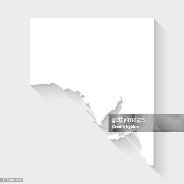 south australia map with long shadow on blank background - flat design - adelaide stock illustrations