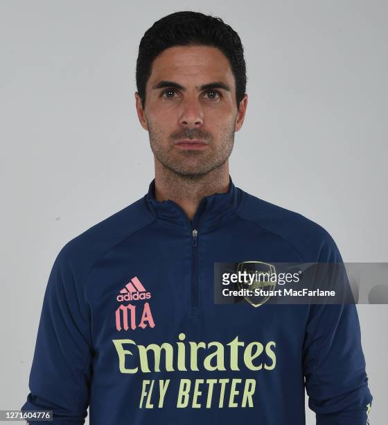 Arsenal Head Coach Mikel Arteta at London Colney on September 09, 2020 in St Albans, England.