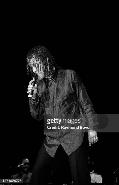 Singer Johnny Kemp performs at the Mecca Arena in Milwaukee, Wisconsin in July 1988.