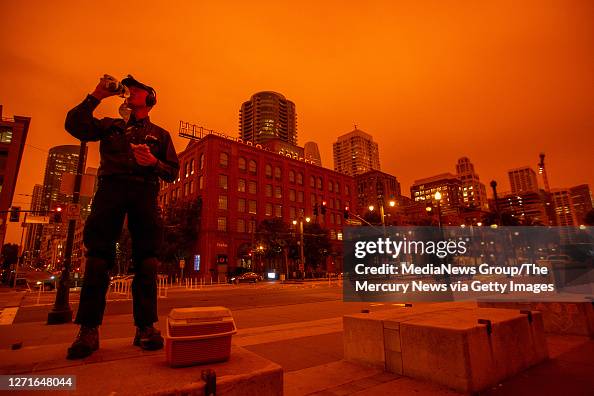 Red-Orange Skies from the Northern California Wildfires Blanket San Francisco Bay Area Red-Orange Skies from the Northern California Wildfires Blanket San Francisco Bay Area