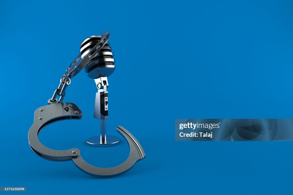Microphone with handcuffs