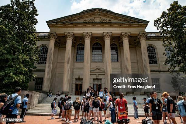 People walk on the campus of the University of North Carolina Chapel Hill on June 29, 2023 in Chapel Hill, North Carolina. The U.S. Supreme Court...