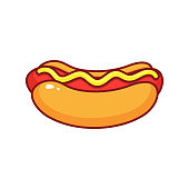 Hot dog isolated icon on white background.