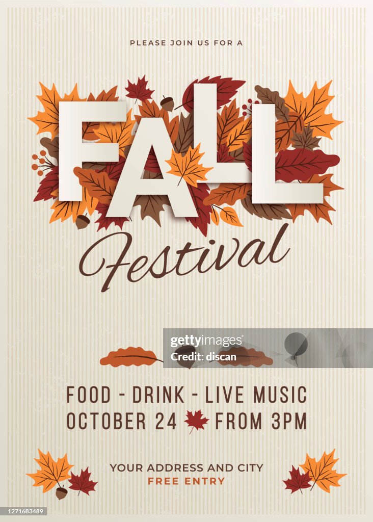 Fall festival poster template.