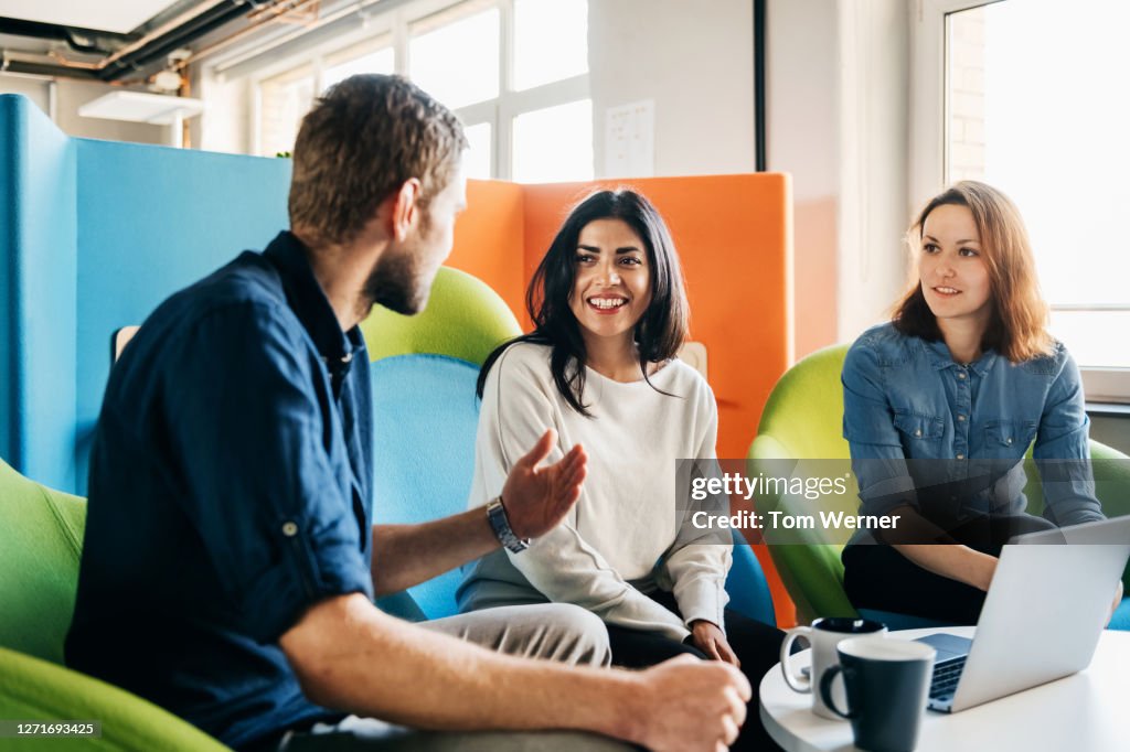 Meeting Between Three Team Leaders In Office