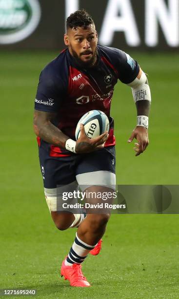 Nathan Hughes of Bristol Bears charges upfield during the Gallagher Premiership Rugby match between Bristol Bears and Northampton Saints at Ashton...