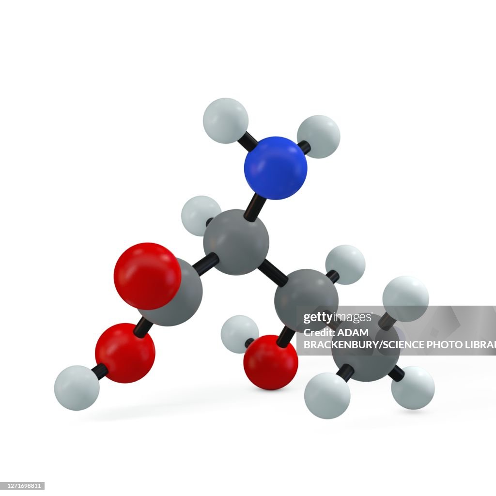 Threonine molecule, illustration