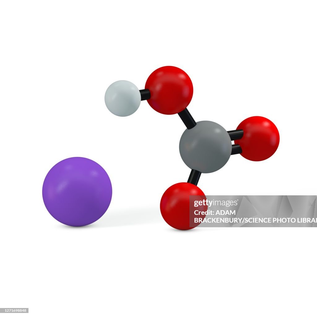 Sodium bicarbonate molecule, illustration