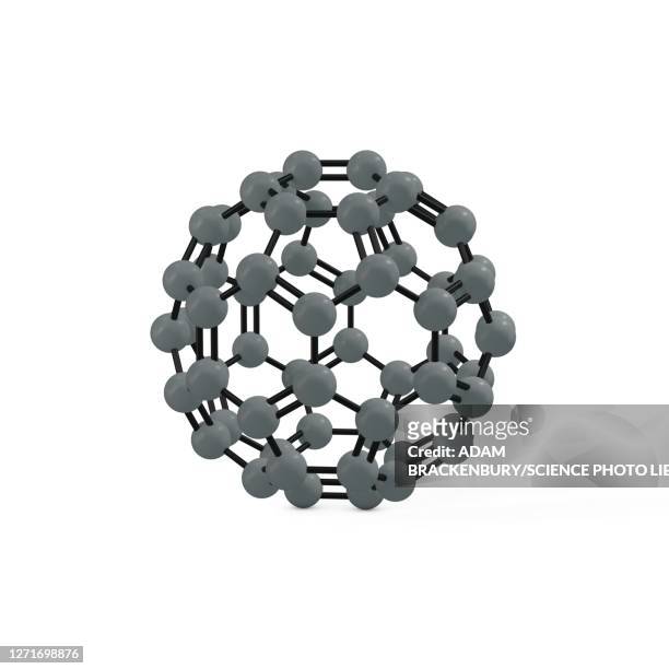 ilustraciones, imágenes clip art, dibujos animados e iconos de stock de fullerene molecule, illustration - fullereno