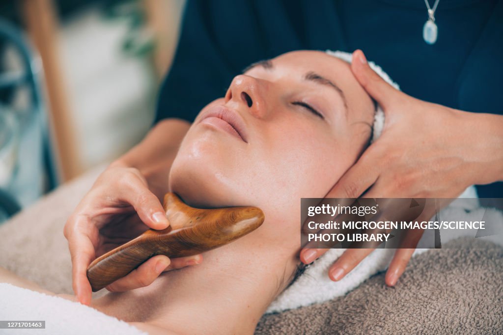 Lymphatic drainage face massage