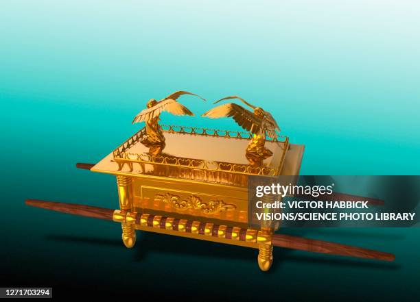 ark of the covenant, conceptual illustration - bible stock illustrations