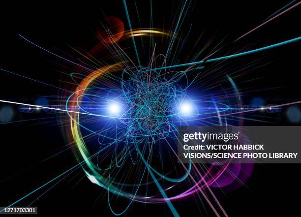 higgs boson, conceptual illustration - physics stock illustrations