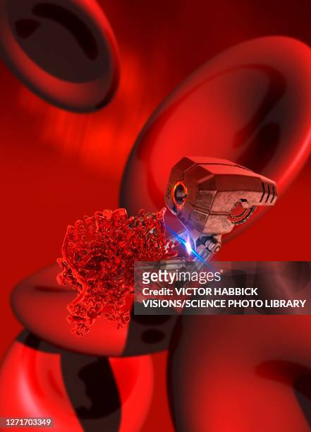 ilustrações, clipart, desenhos animados e ícones de medical nanobot, illustration - nanotechnology